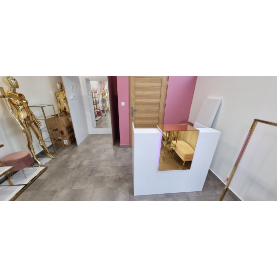 Lada recepcyjna Loko Gold Złote Lustro 120cm