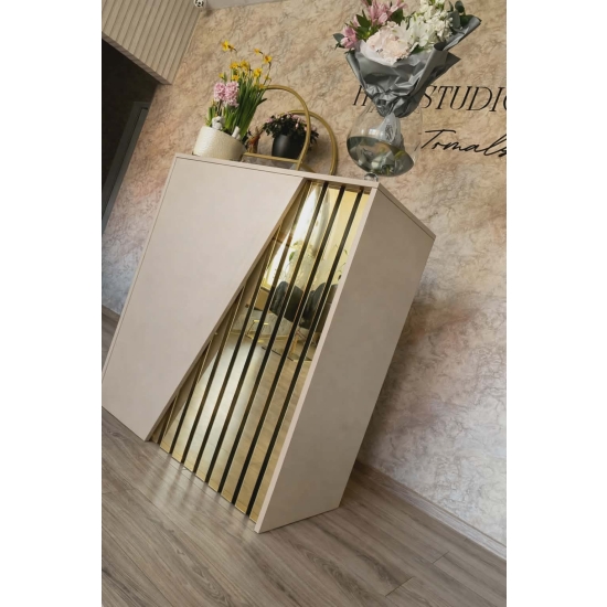 Lada recepcyjna Recepcja lamele złote Kaszmir